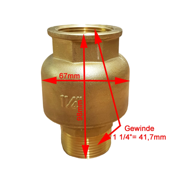 1 1/4" Rückschlagventil Profiqualität